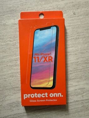 protect onn. Tempered Glass Screen Protector for iPhone 11/XR - Orange